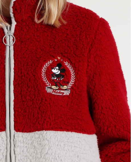 DISNEY Bata Manga Larga Calentita King Mickey para Mujer BURDEOS 2
