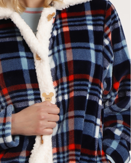 DISNEY Bata Manga Larga Calentita Winter Club para Mujer AZUL 2