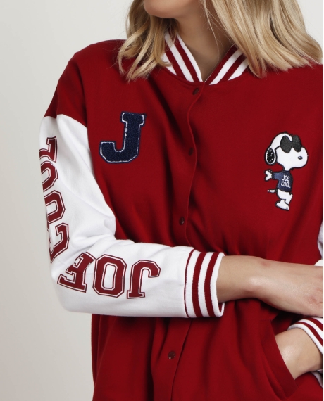 PEANUTS Chaqueta Manga Larga Calentita Snoopy Cool para Mujer BURDEOS 2
