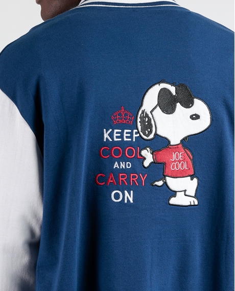 PEANUTS Chaqueta Manga Larga Calentita Snoopy Cool para Hombre MARINO 2
