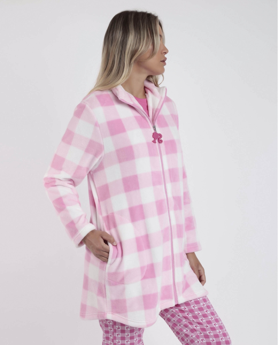 BARBIE Bata Manga Larga Calentita Vichy Mood para Mujer ROSA BARBIE Bata Manga Larga Calentita Vichy Mood para Mujer ROSA