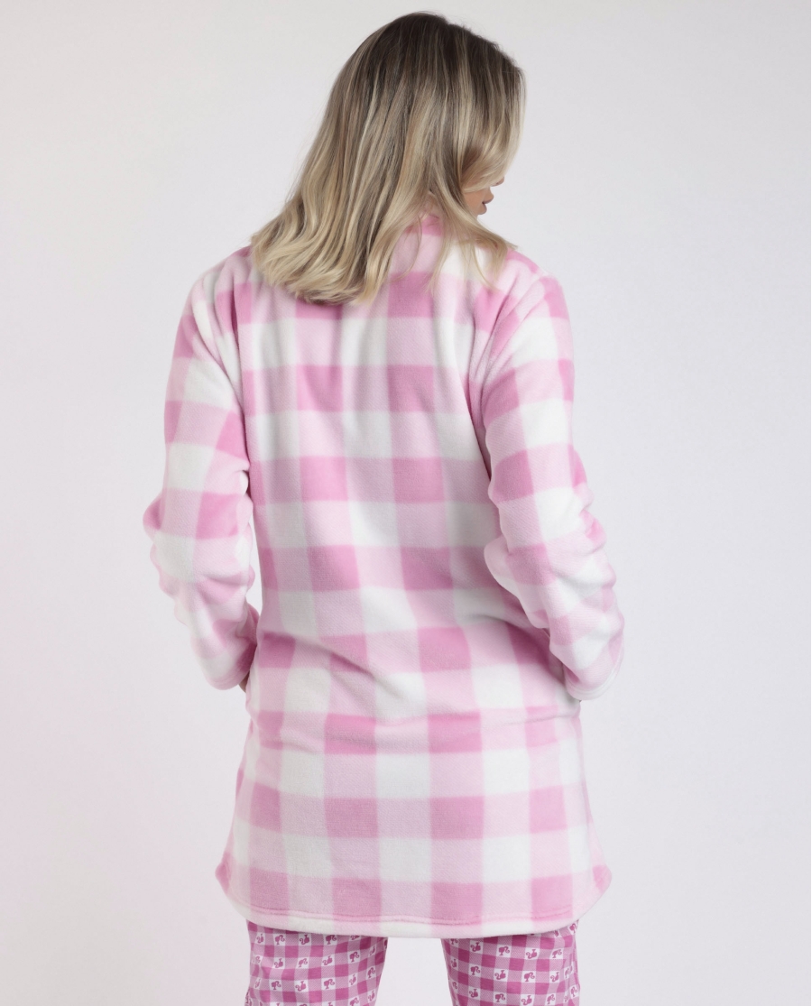 BARBIE Bata Manga Larga Calentita Vichy Mood para Mujer ROSA BARBIE Bata Manga Larga Calentita Vichy Mood para Mujer ROSA