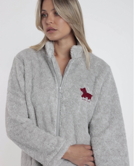 ADMAS Bata Manga Larga Calentita Lou Lou Grey para Mujer GRIS JASPE 2
