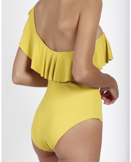 ADMAS Bañador Copas Volante Lateral para Mujer PISTACHO 2