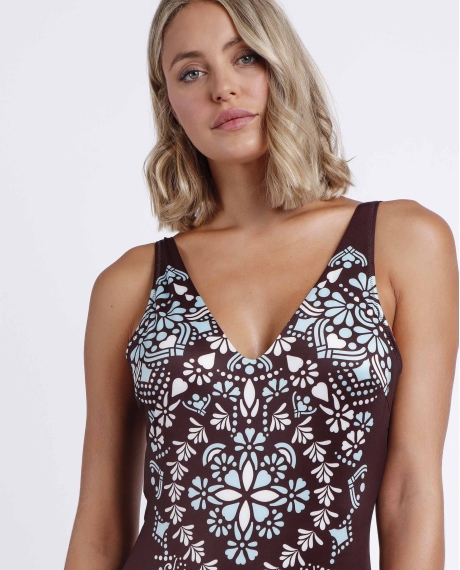 ADMAS Bañador Copa Oriental Style para Mujer CHOCOLATE 2