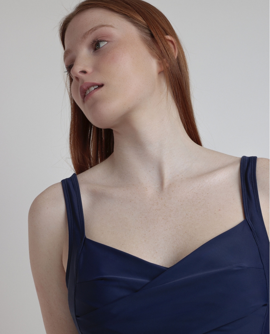 ADMAS Bañador Reductor Franjas Curvy para Mujer MARINO