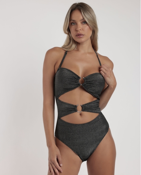 ADMAS Bañador Cut-Out Dazzler para Mujer NEGRO