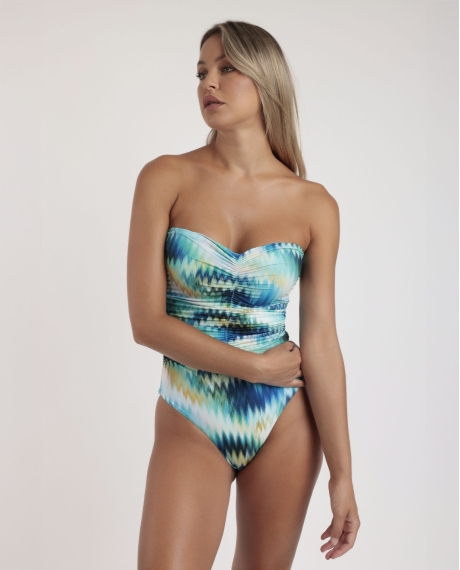 ADMAS Bañador Bandeau Sea Shore para Mujer AZUL