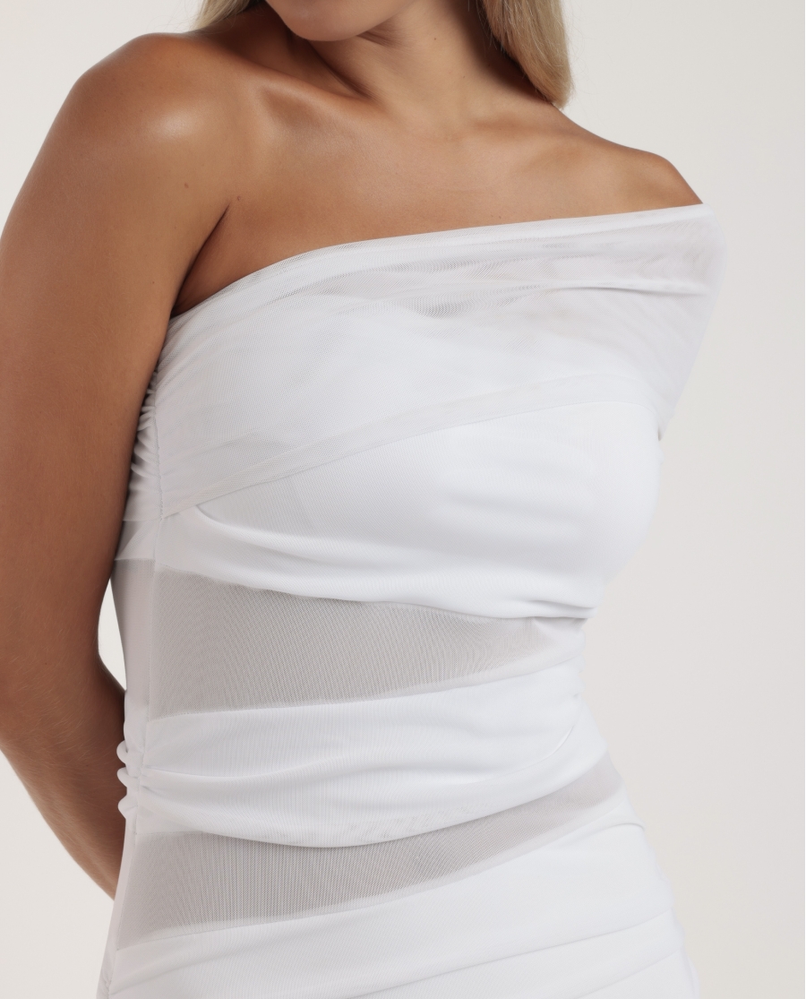 ADMAS Bañador Drapeado Cruzado Night para Mujer BLANCO