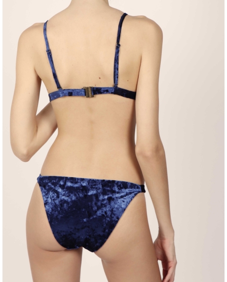 ADMAS Bikini Triangulo Copa Velvet para Mujer AZUL 2