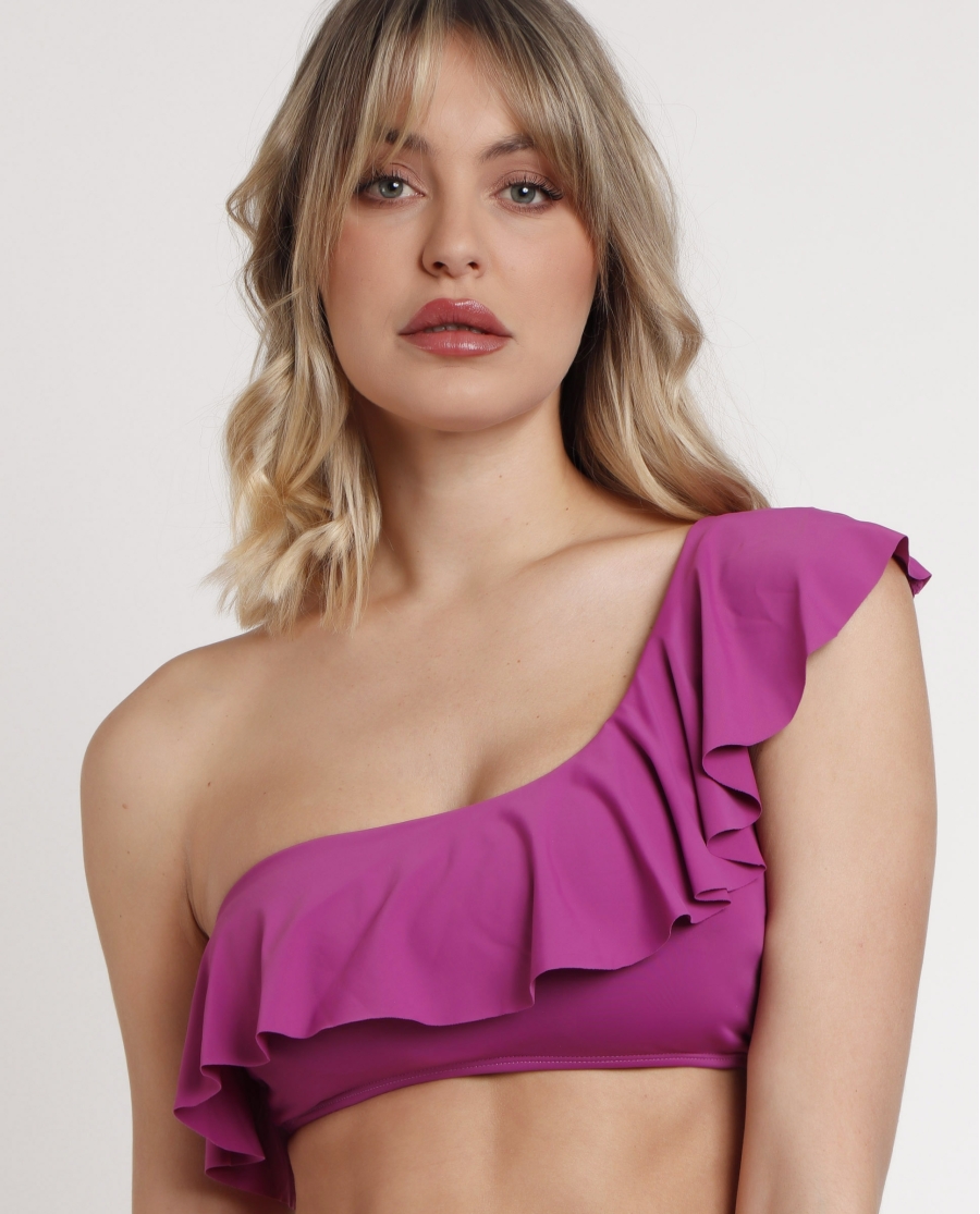 ADMAS Bikini Asimétrico Volante para Mujer BUGANVILLA
