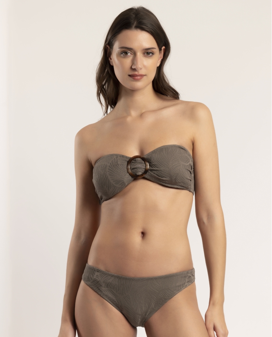 ADMAS Bikini Bandeau Fresh Leaves para Mujer CAQUI