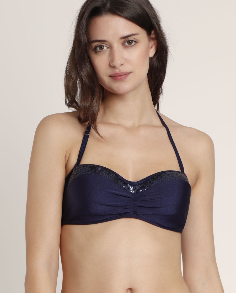 ADMAS Bikini Bandeau Sequins para Mujer MARINO ADMAS Bikini Bandeau Sequins para Mujer MARINO