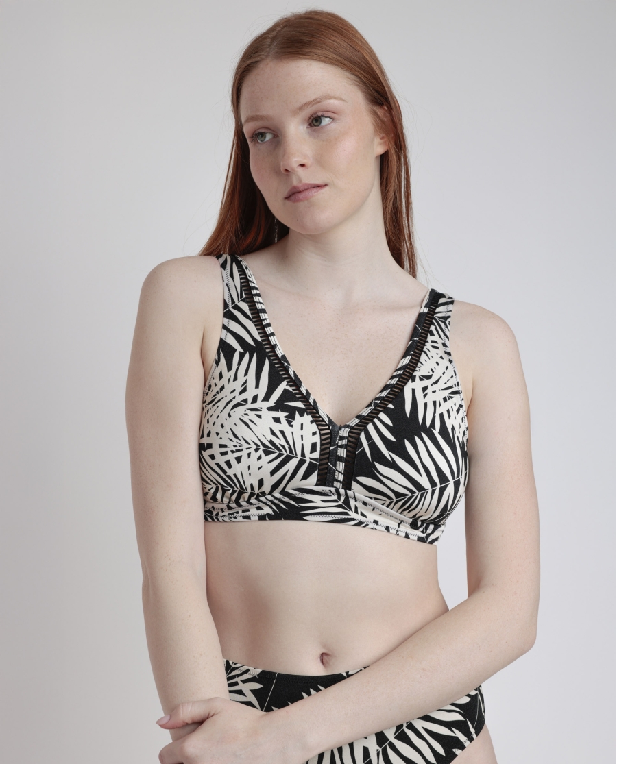 ADMAS Bikini Capacidad Black Leaves para Mujer NEGRO