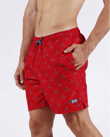 DIVER Bañador Scooters para Hombre ROJO