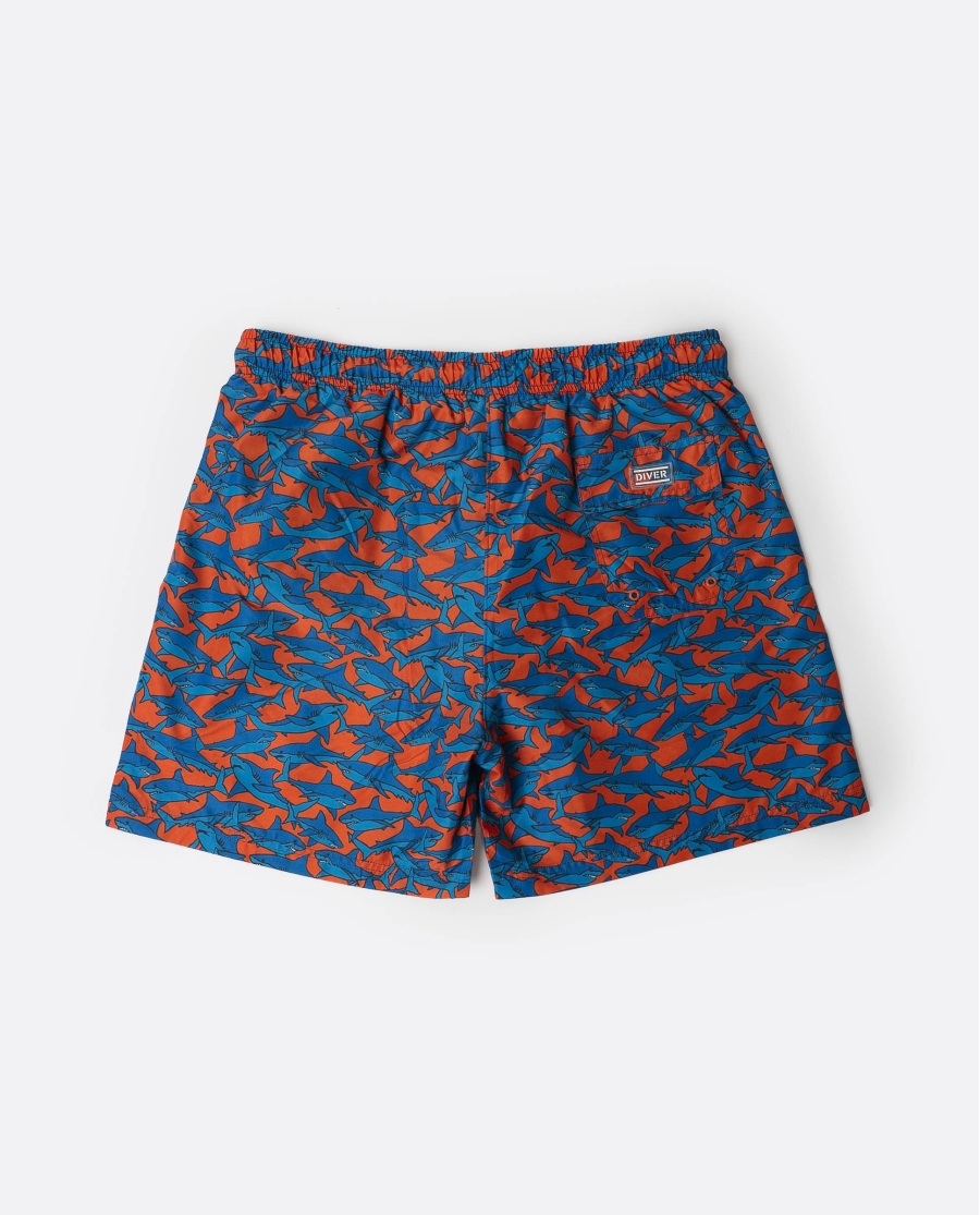 DIVER Bañador Sharks para Hombre NARANJA