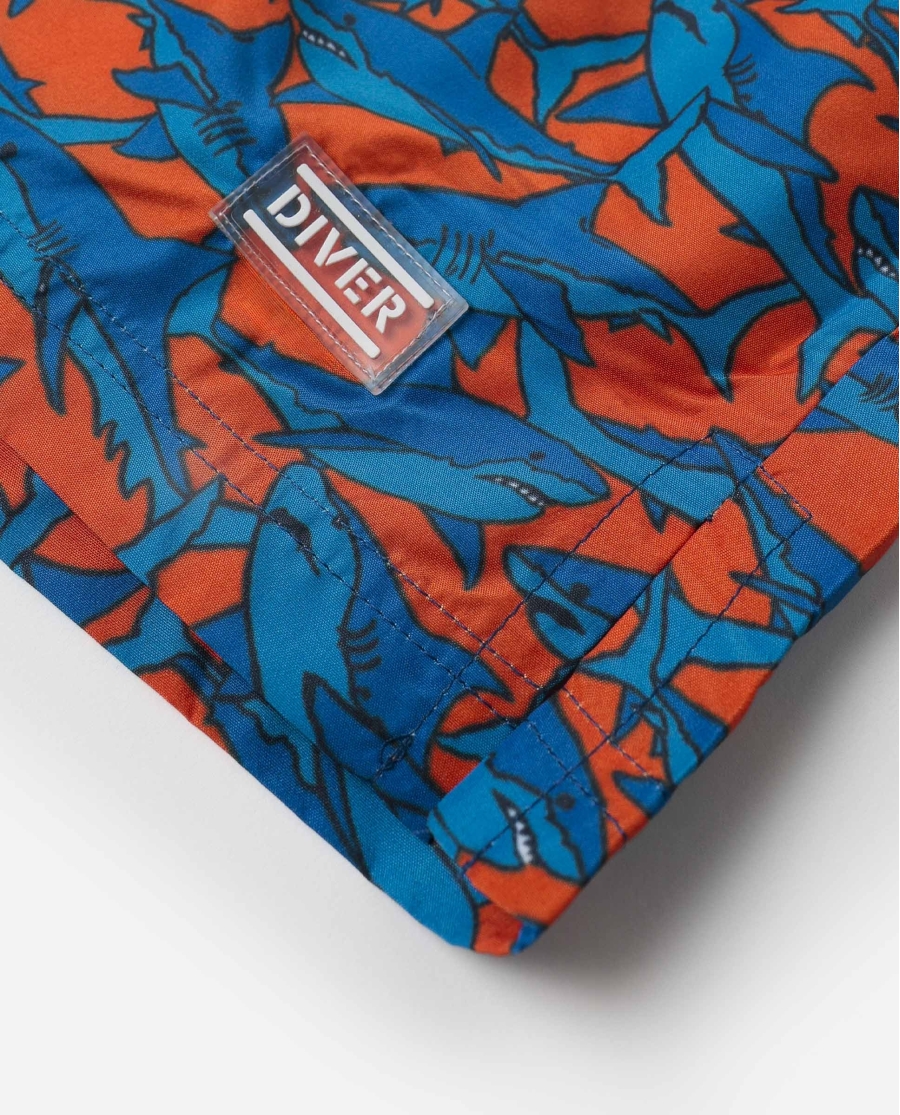 DIVER Bañador Sharks para Hombre NARANJA
