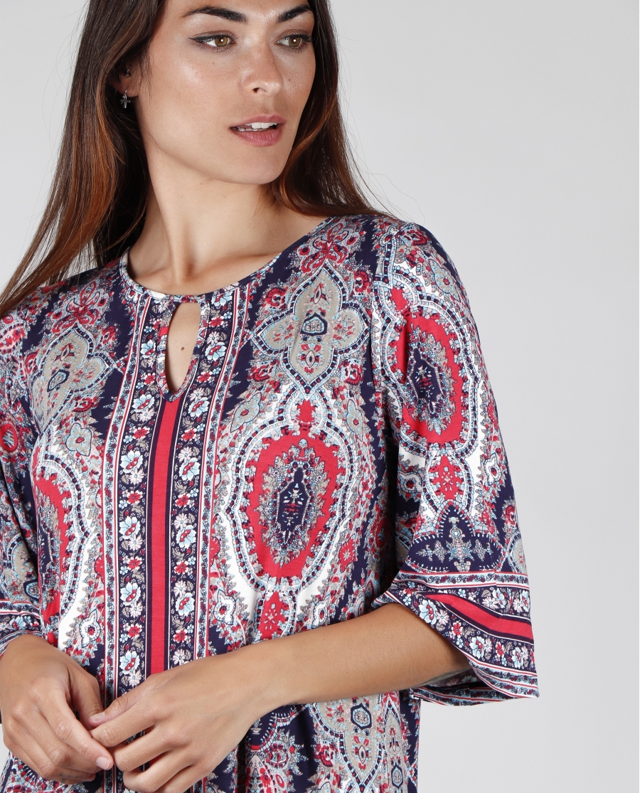 ADMAS Vestido Blue Paisley para Mujer AZUL