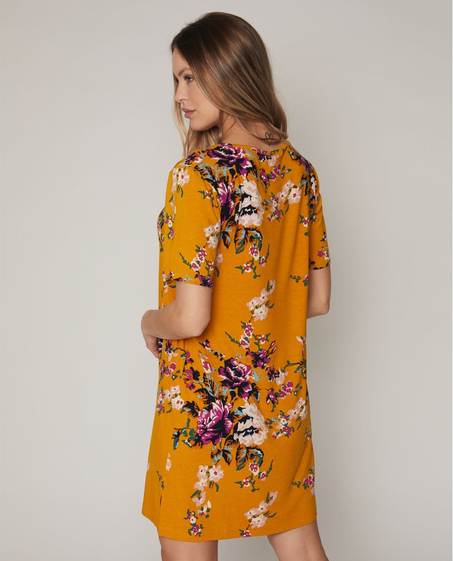 ADMAS Vestido Sun Flowers para Mujer MOSTAZA