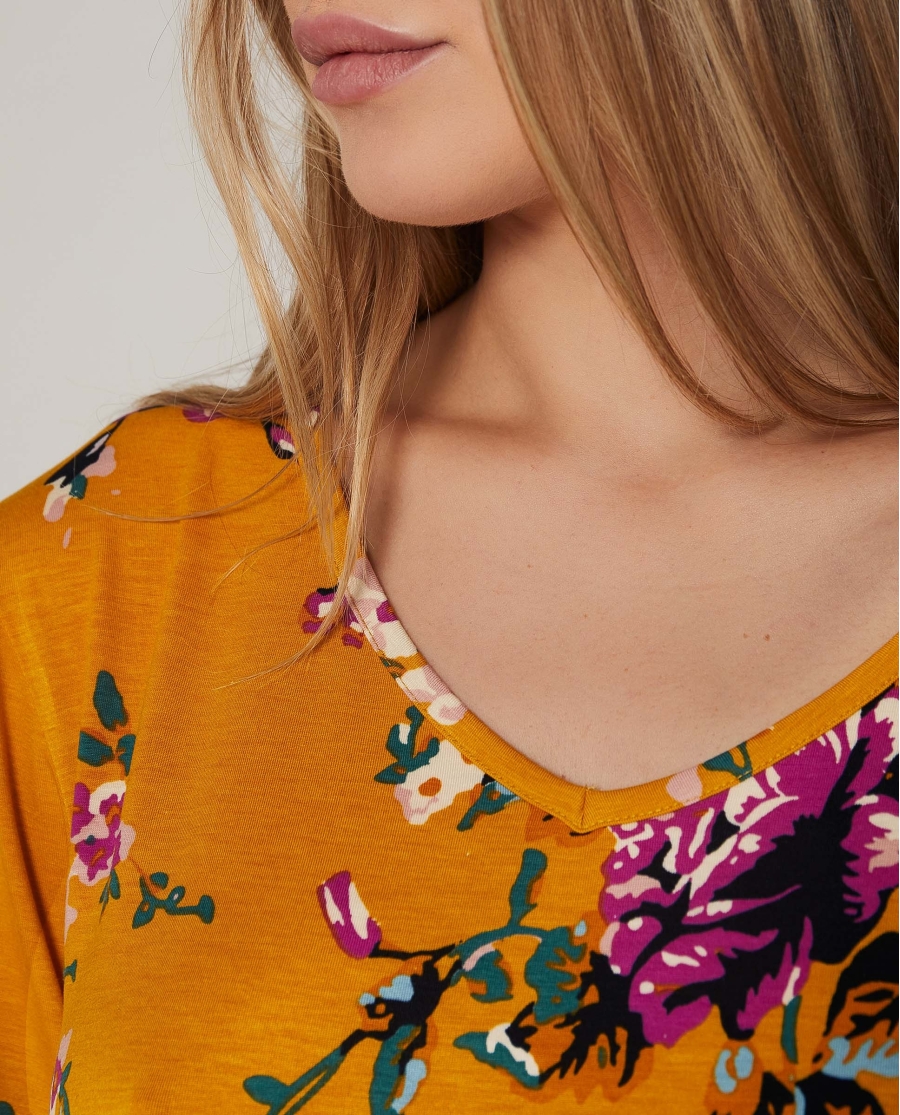 ADMAS Vestido Sun Flowers para Mujer MOSTAZA