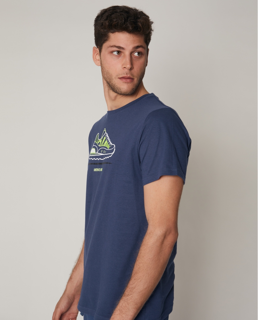 ANTONIO MIRO Camiseta Leaves para Hombre MARINO ANTONIO MIRO Camiseta Leaves para Hombre MARINO