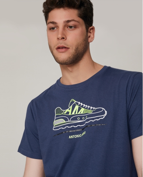 ANTONIO MIRO Camiseta Leaves para Hombre MARINO 2