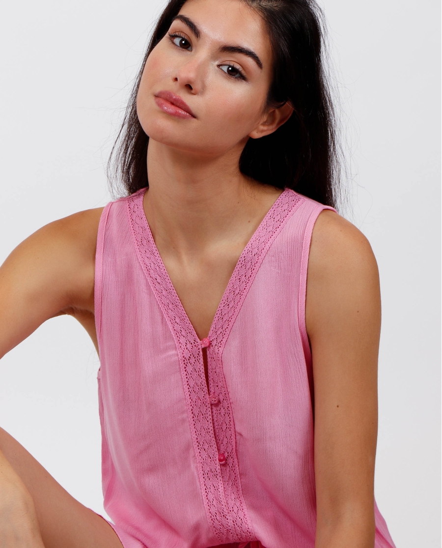 ADMAS Mono Sin Mangas Acid Chalks para Mujer ROSA ADMAS Mono Sin Mangas Acid Chalks para Mujer ROSA