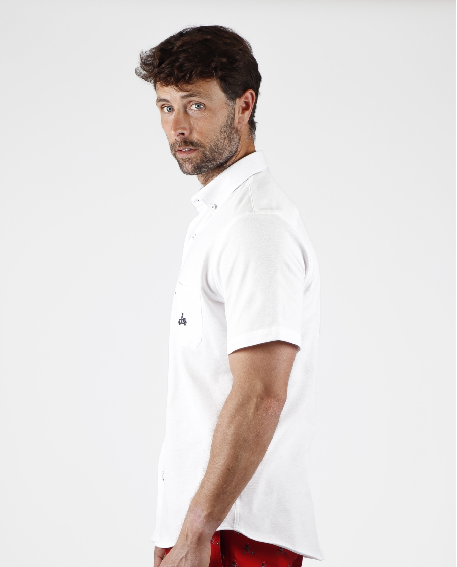 DIVER Polo Piqué para Hombre BLANCO