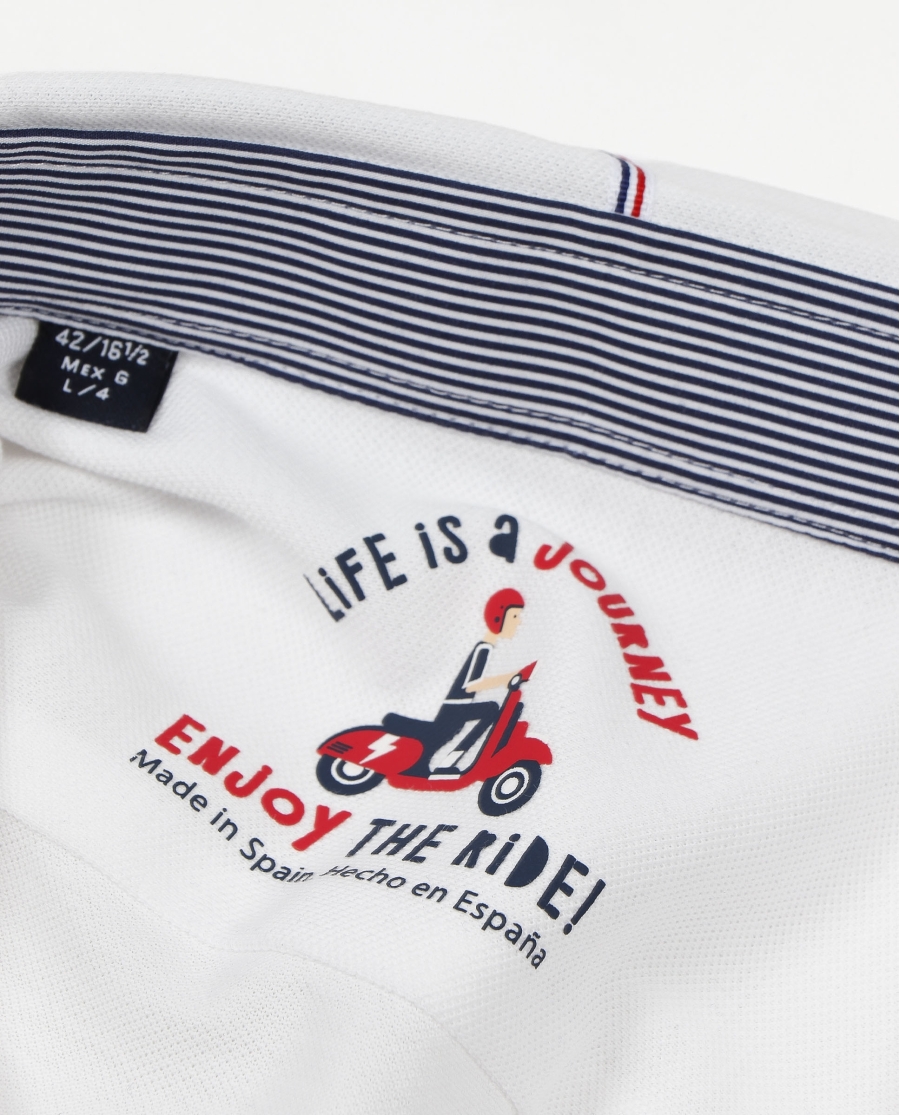 DIVER Polo Piqué para Hombre BLANCO