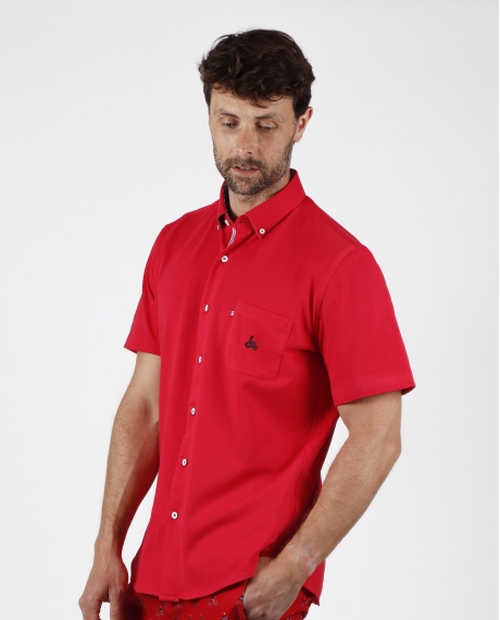 DIVER Polo Piqué para Hombre ROJO 2