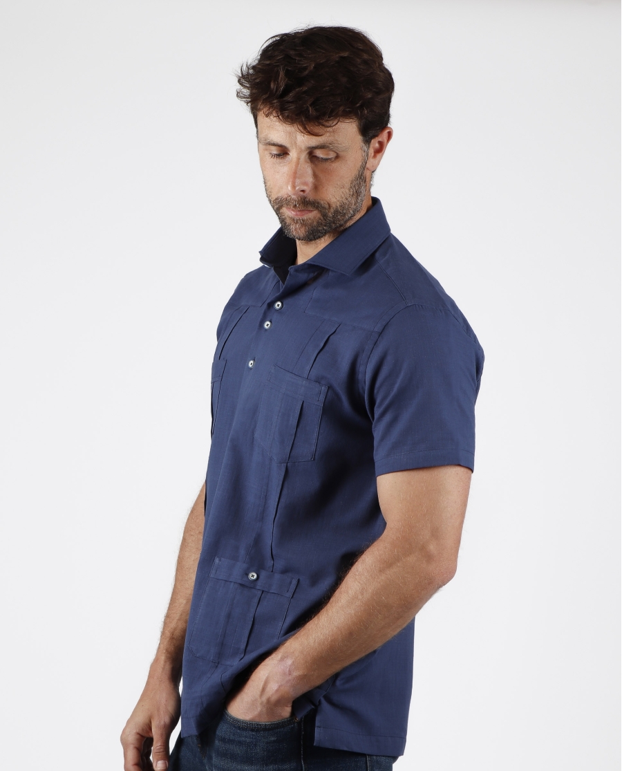 DIVER Camisa Habanera para Hombre MARINO