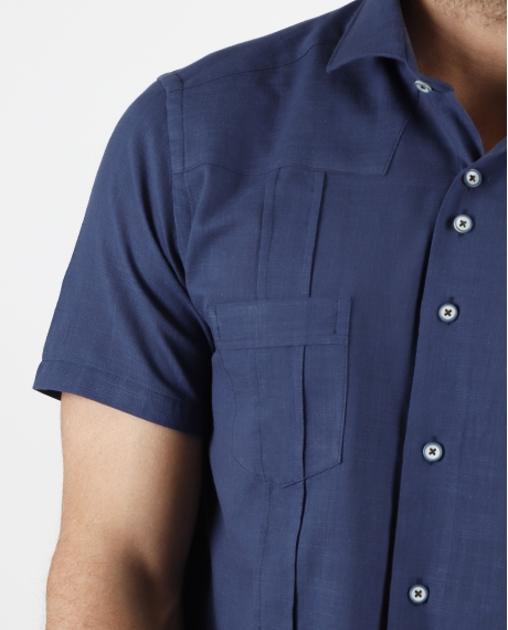 DIVER Camisa Habanera para Hombre MARINO 2