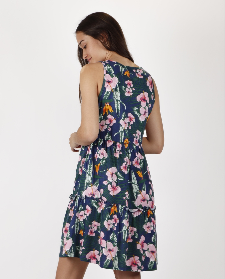ADMAS Vestido Tirantes Hawaii para Mujer MARINO ADMAS Vestido Tirantes Hawaii para Mujer MARINO