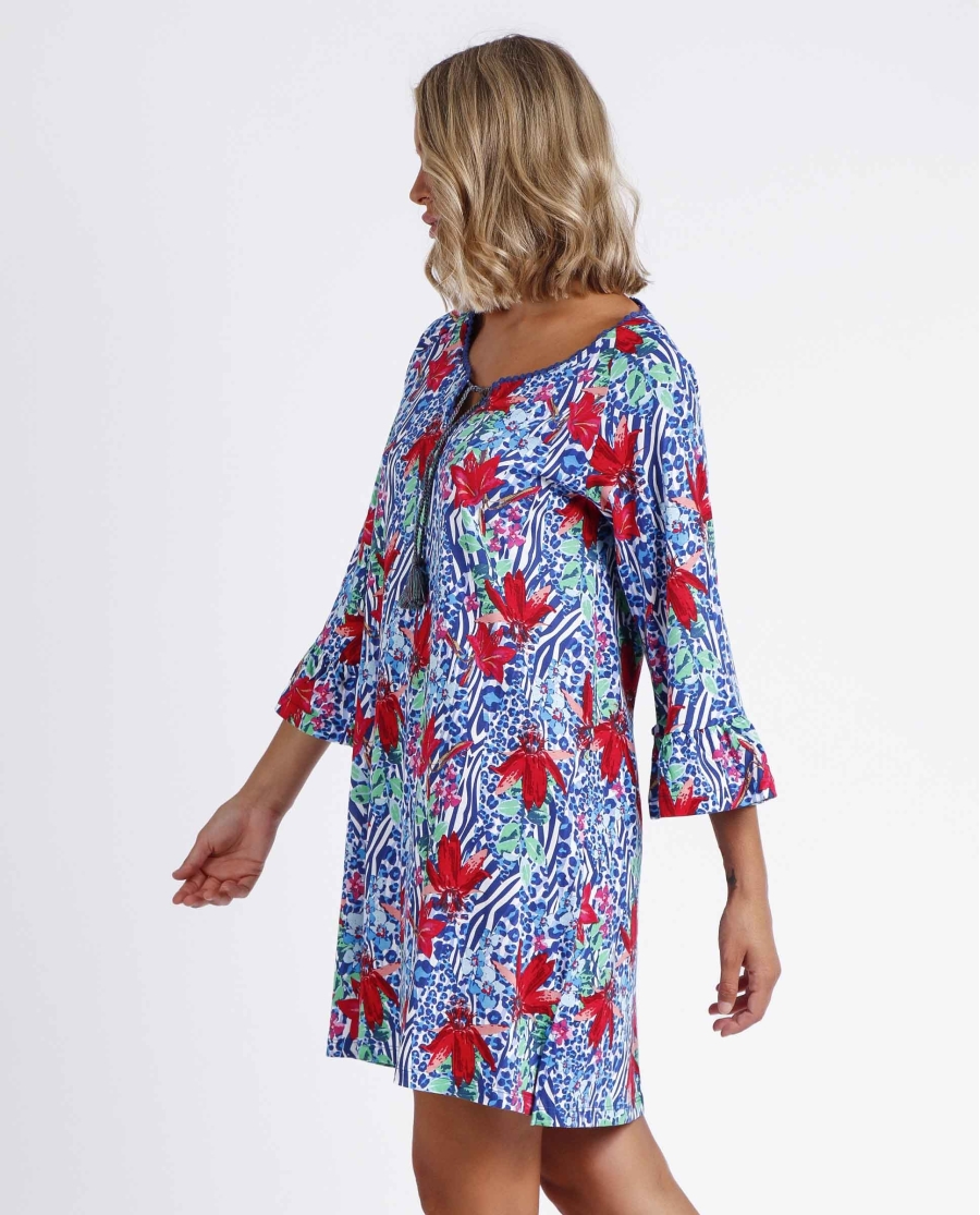 ADMAS Vestido Summer Jungle para Mujer AZUL