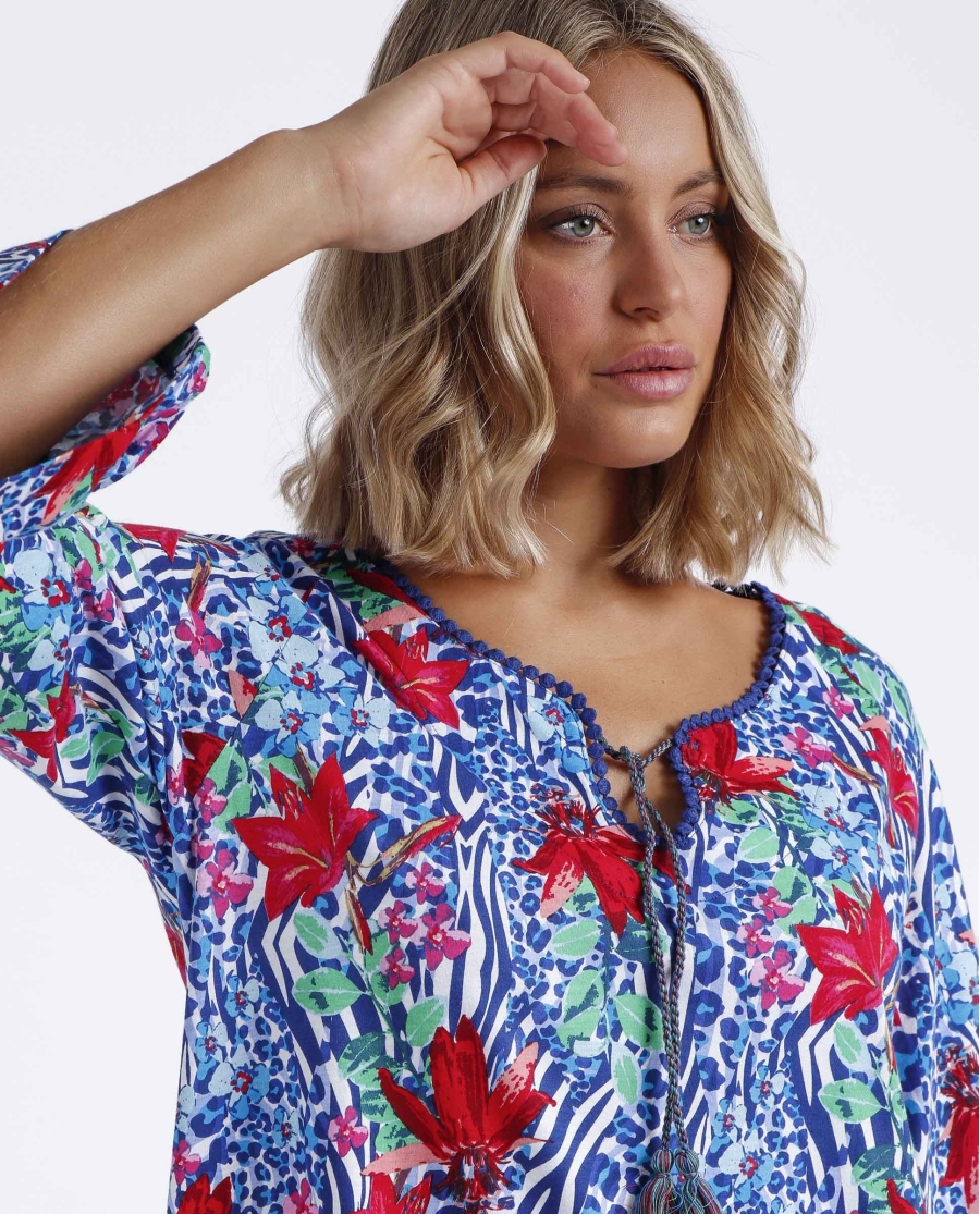 ADMAS Vestido Summer Jungle para Mujer AZUL