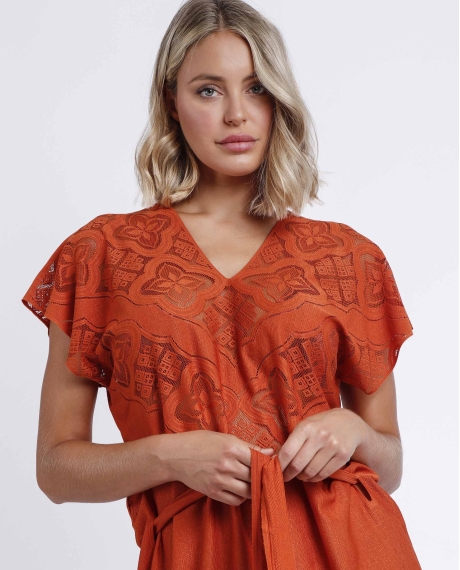 Vestido Manga Corta Sunset Palm para Mujer CALDERA 2