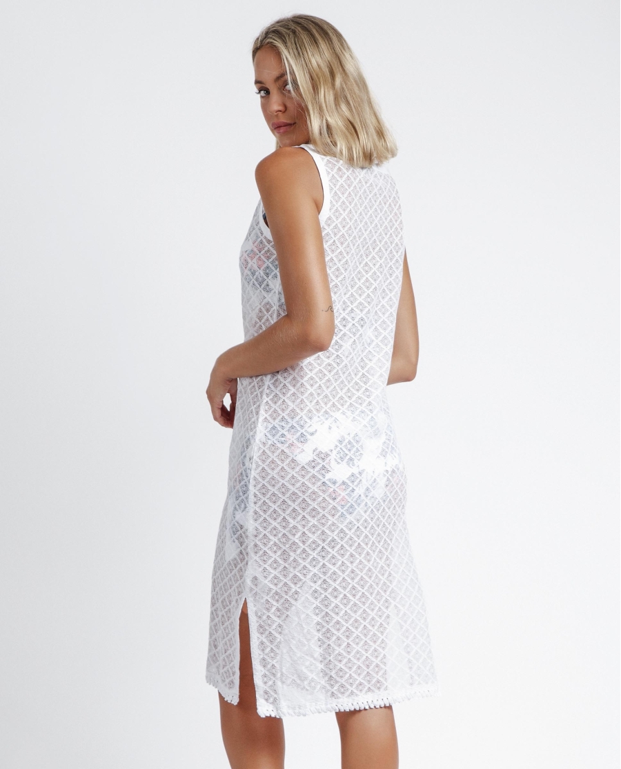 ADMAS Vestido Sin Mangas Basic para Mujer BLANCO