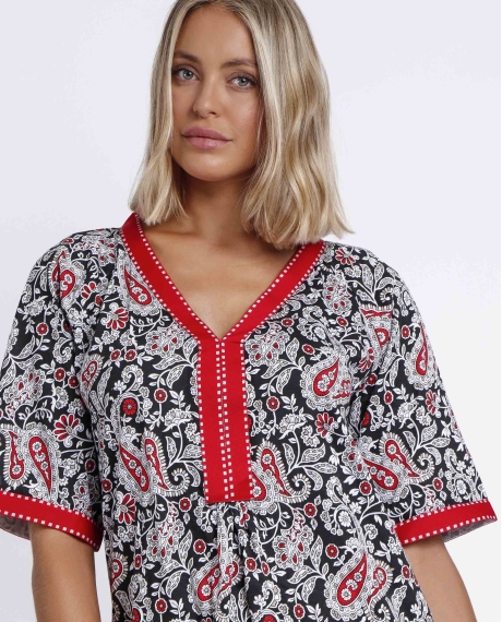 ADMAS Vestido Kaftan Black Cachemire para Mujer NEGRO 2