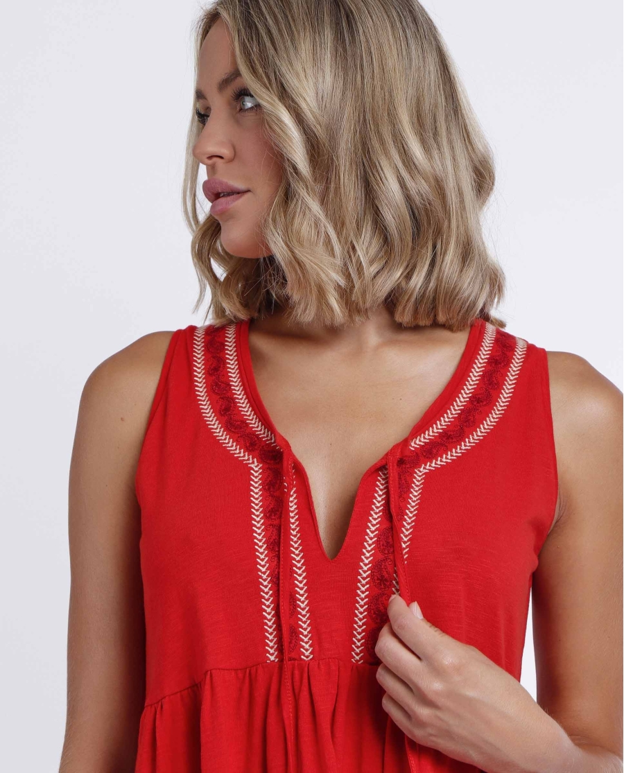 ADMAS Vestido White Paisley para Mujer ROJO ADMAS Vestido White Paisley para Mujer ROJO