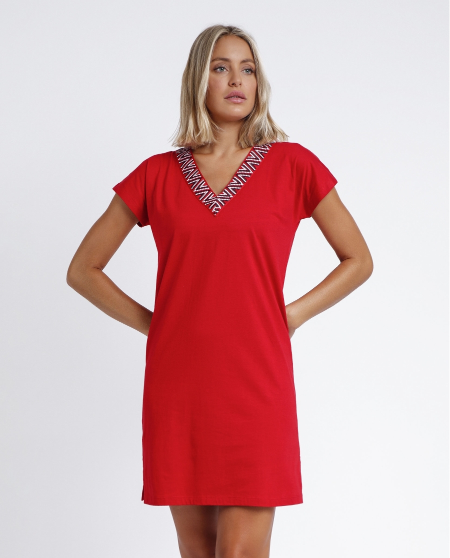 ADMAS Vestido Sailor Club para Mujer ROJO ADMAS Vestido Sailor Club para Mujer ROJO