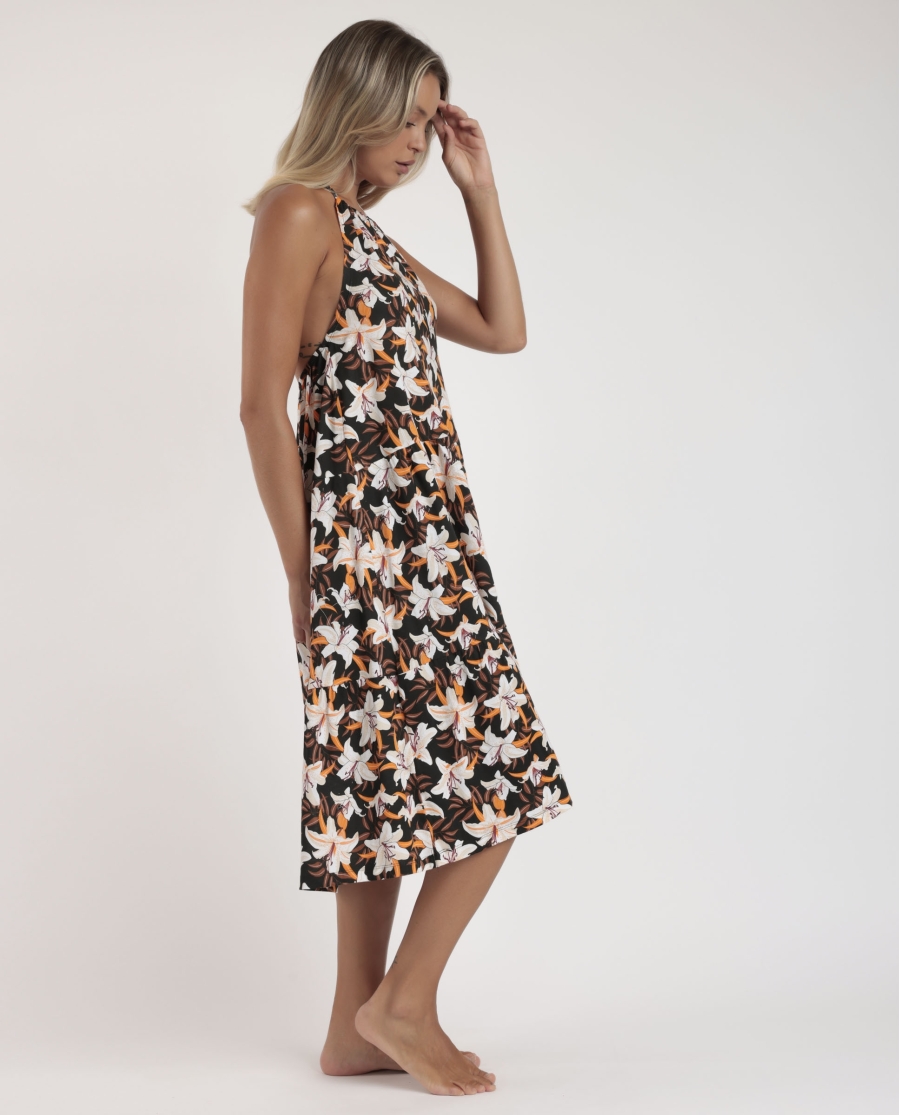 ADMAS Vestido Halter Sunset Jungle para Mujer FLORES