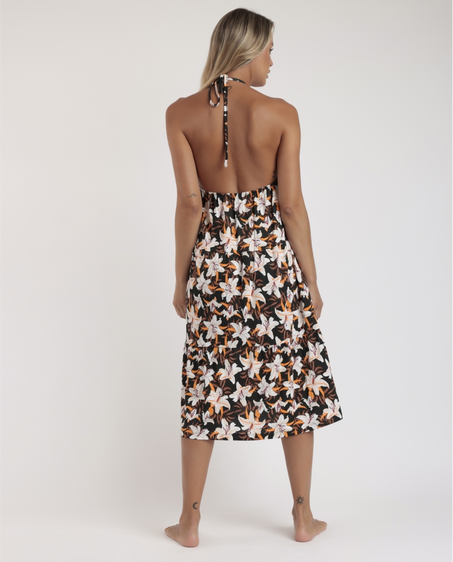 ADMAS Vestido Halter Sunset Jungle para Mujer FLORES