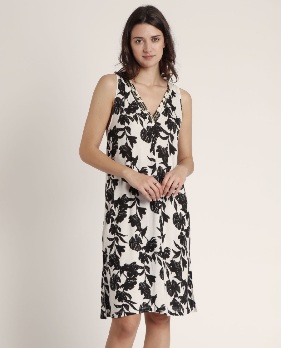ADMAS Vestido Sin Mangas Waves para Mujer BLANCO ADMAS Vestido Sin Mangas Waves para Mujer BLANCO