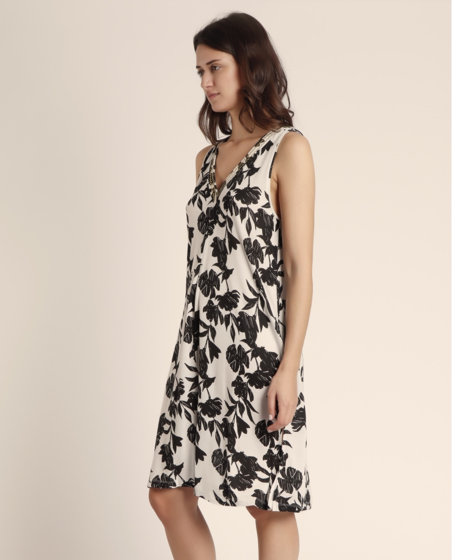 ADMAS Vestido Sin Mangas Waves para Mujer BLANCO ADMAS Vestido Sin Mangas Waves para Mujer BLANCO