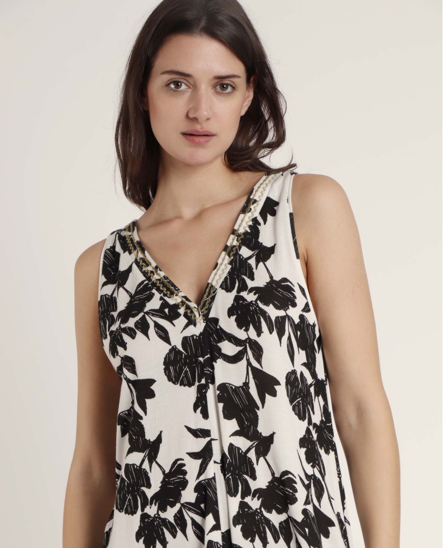 ADMAS Vestido Sin Mangas Waves para Mujer BLANCO ADMAS Vestido Sin Mangas Waves para Mujer BLANCO