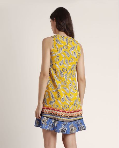 ADMAS Vestido Sin Mangas Hippy Beach para Mujer AMARILLO 2