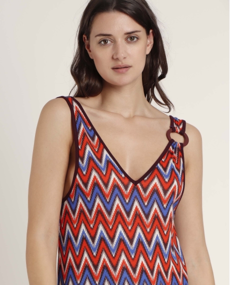 ADMAS Vestido Sin Mangas Ethnic Waves para Mujer NARANJA 2