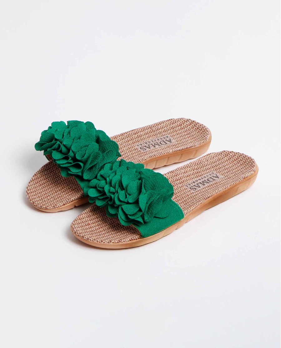 ADMAS Sandalias Flores para Mujer VERDE