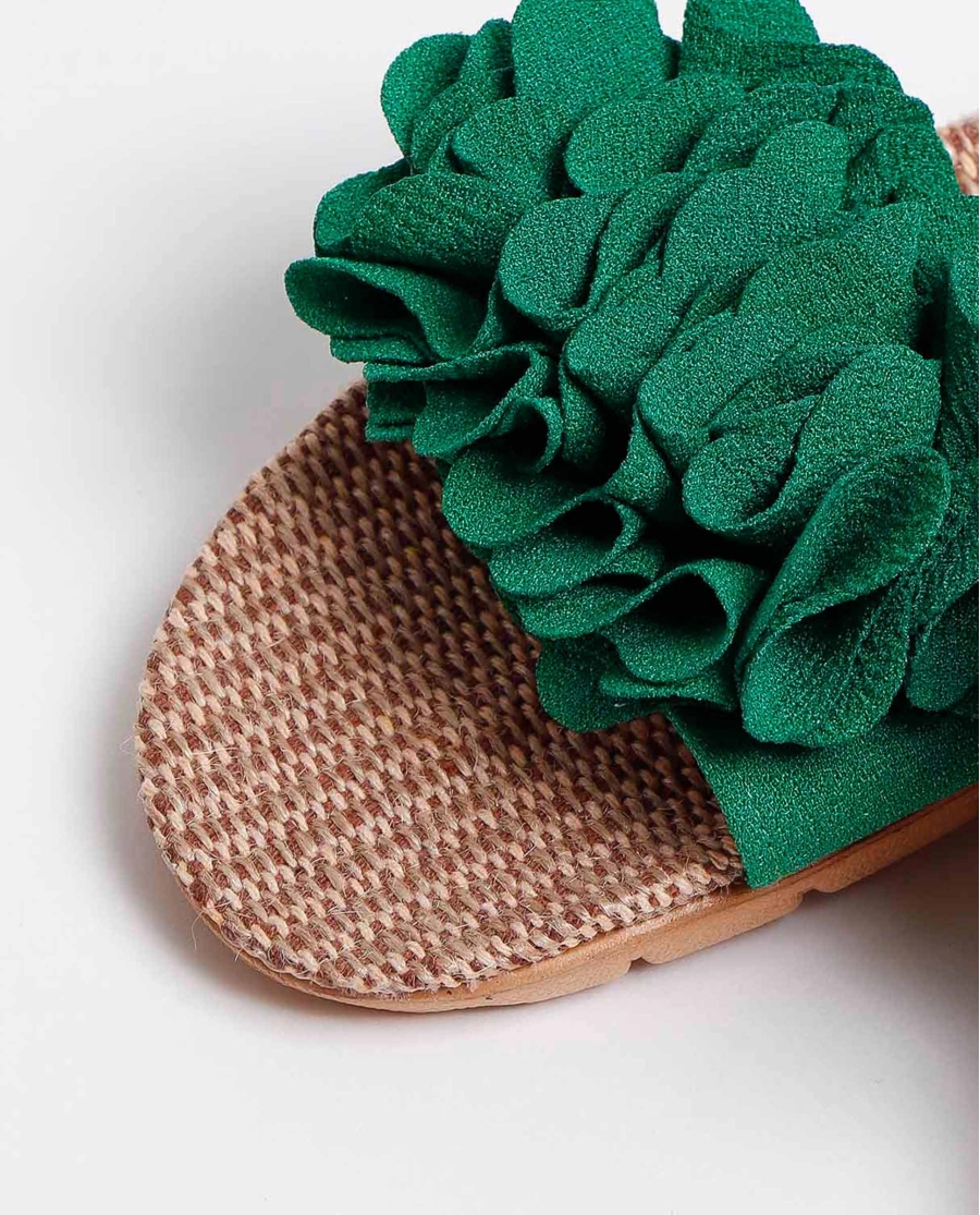 ADMAS Sandalias Flores para Mujer VERDE