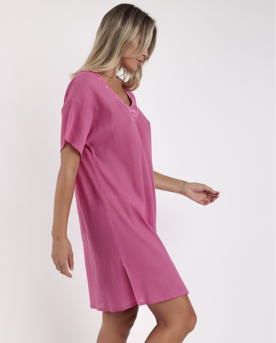 ADMAS Vestido Manga Corta Stone para Mujer FUCSIA